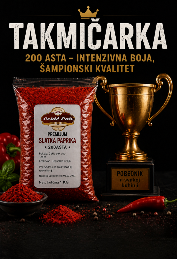 PREMIJUM SLATKA MLEVENA PAPRIKA 200 ASTA  1KG